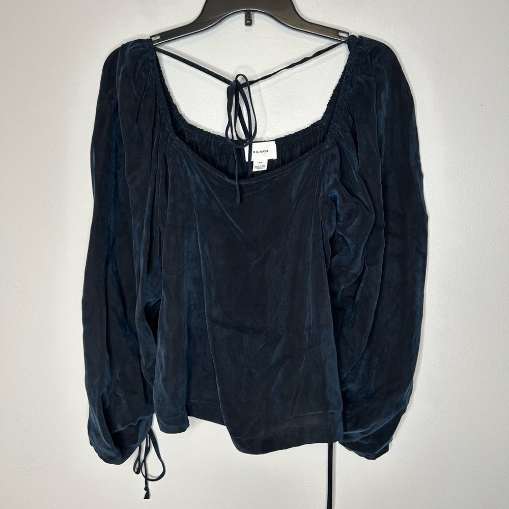 R.G Kane Ruched Sleeve Blouse